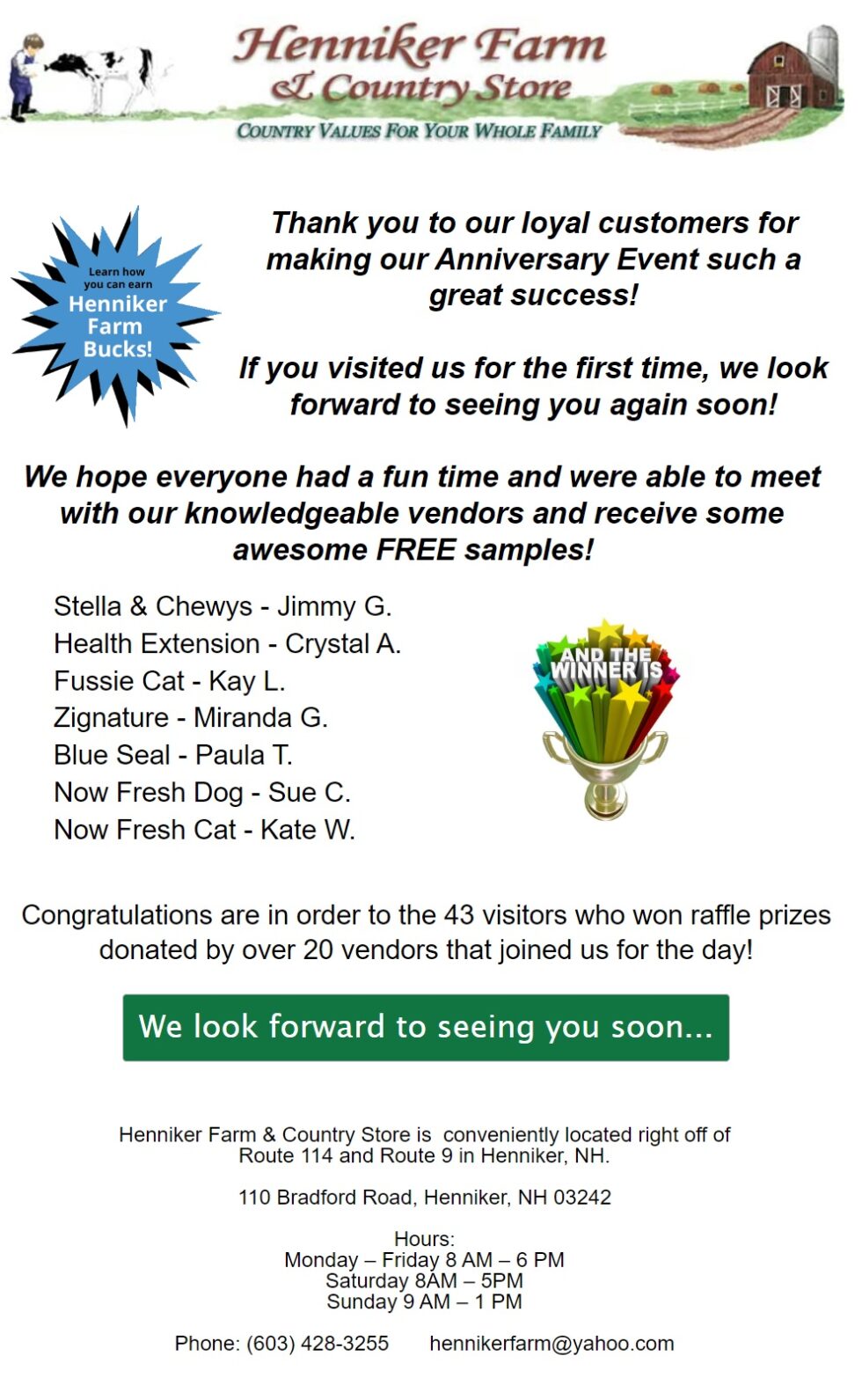 Events Henniker Farm & Country Store